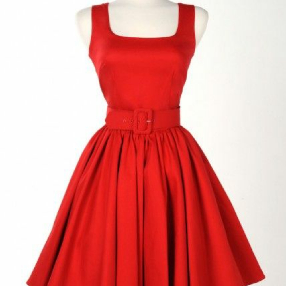 EUC Pinup Couture Lana dress in Red Canvas SZ S